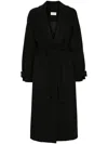 P.a.r.o.s.h Long Trench Coat With Detachable Belt In Black