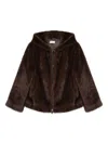 P.a.r.o.s.h Hooded Zip-front Jacket In Brown
