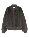 P.a.r.o.s.h Faux-fur Bomber Jacket In Gray
