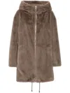 P.a.r.o.s.h Faux-fur Hooded Coat In Multicolor