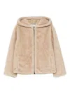 P.a.r.o.s.h Parosh Faux Fur Hooded Jacket In Neutral