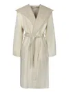 P.a.r.o.s.h Parosh Reversible Knee-length Wool Coat With Hood And Matching Belt In White