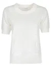 P.a.r.o.s.h Cobalto Short Sleeve Sweater In Panna
