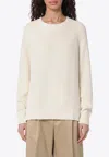 P.a.r.o.s.h White Knit Crewneck Sweater In Cream