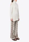 P.a.r.o.s.h Chunky Cable-knit Cold-shoulder Jumper Turtleneck In White