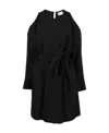 P.a.r.o.s.h Cold-shoulder Tied-waist Dress In Black