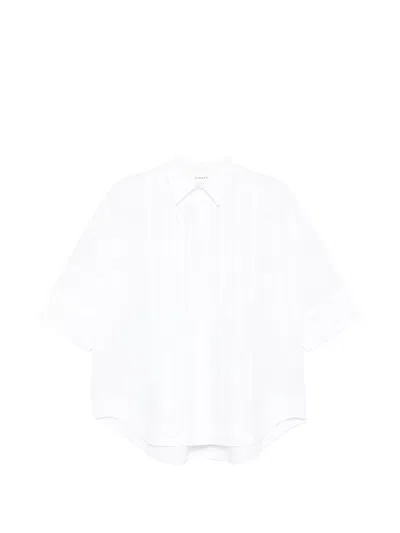 P.a.r.o.s.h P. A.r. O.s. H. Pleated Oversized Poplin Shirt In White