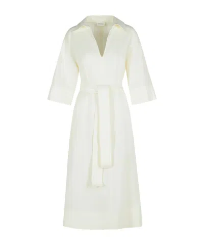 P.a.r.o.s.h White Viscose Blend Dress In Cream