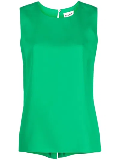 P.a.r.o.s.h Collarless Sleeveless Blouse In Grün