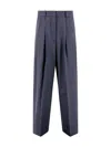 P.a.r.o.s.h Tailored Straight Trousers Mélange Effect In Blue