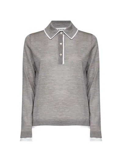 P.a.r.o.s.h Contrast-trim Polo Sweater In Gray