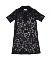 P.a.r.o.s.h Floral-lace Detailing Mini Dress In Dark Blue