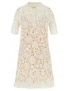 P.a.r.o.s.h Guipure Lace Mini Shirt Dress In White