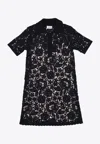 P.a.r.o.s.h Floral-lace Detailing Mini Dress In Black