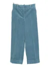 P.a.r.o.s.h Corduroy Cuffed Trousers In Blue