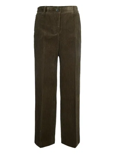 P.a.r.o.s.h Corduroy Straight-leg Trousers In Green