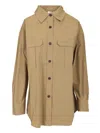 P.a.r.o.s.h Beige Cotton Blend Vest Shirt