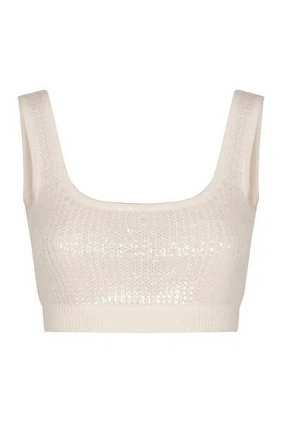 P.a.r.o.s.h . Cotton Crop Top In Neutral