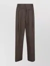 P.a.r.o.s.h Cotton Gabardine Wide Leg Trousers In Brown