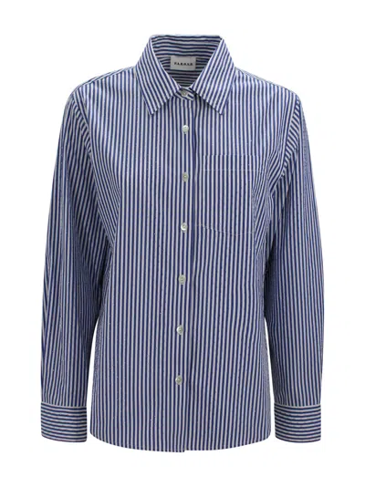 P.a.r.o.s.h Cotton Shirt With Rhinestones In Blue