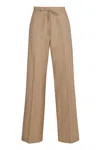 P.a.r.o.s.h Parosh Cotton Wide Leg Trousers In Beige