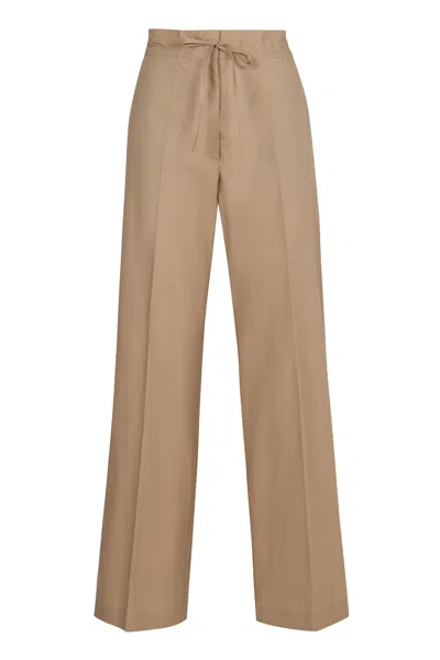 P.a.r.o.s.h Cotton Trousers In Beige