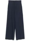 P.a.r.o.s.h Parosh Cotton Wide Leg Trousers In Blue