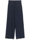 P.a.r.o.s.h Parosh Cotton Wide Leg Trousers In Blue