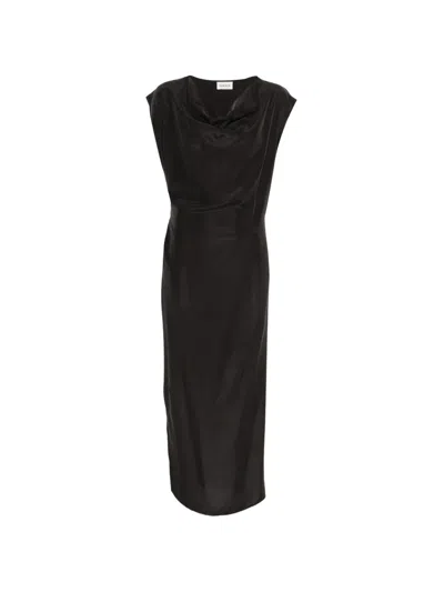 P.a.r.o.s.h Cowl-neck Midi Dress In Black