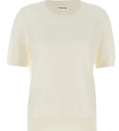 P.a.r.o.s.h Parosh Luce Short Sleeve Sweater In Neutral
