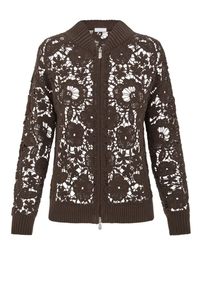 P.a.r.o.s.h Parosh Cozy Cotton Blend Coat In Brown