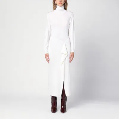 P.a.r.o.s.h Cream-coloured Turtleneck Dress In Wool Blend In Beige