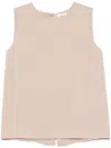 P.a.r.o.s.h Parosh Crepe De Chine Top In Beige