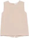 P.a.r.o.s.h Parosh Crepe De Chine Top In Beige