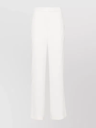 P.a.r.o.s.h Crepe Texture Flared Wide Leg Trousers In White