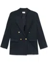 P.a.r.o.s.h . Crew Cotton Blend Blazer Jacket In Blue