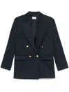 P.a.r.o.s.h . Crew Cotton Blend Blazer Jacket In Blue