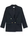 P.a.r.o.s.h . Crew Cotton Blend Blazer Jacket In Blue