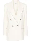 P.a.r.o.s.h Parosh Crew Cotton Blend Blazer Jacket In White