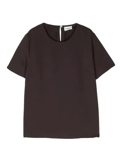 P.a.r.o.s.h Crew Neck Blouse In Brown