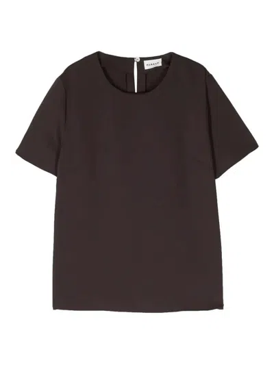 P.a.r.o.s.h Decorative-stitching T-shirt In Brown
