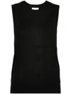 P.a.r.o.s.h Crew-neck Fine-knit Tank Top In Black