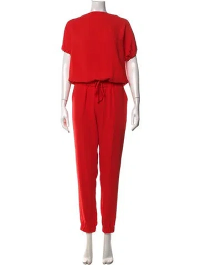 Pre-owned P.a.r.o.s.h Crew Neck Jumpsuit In Red