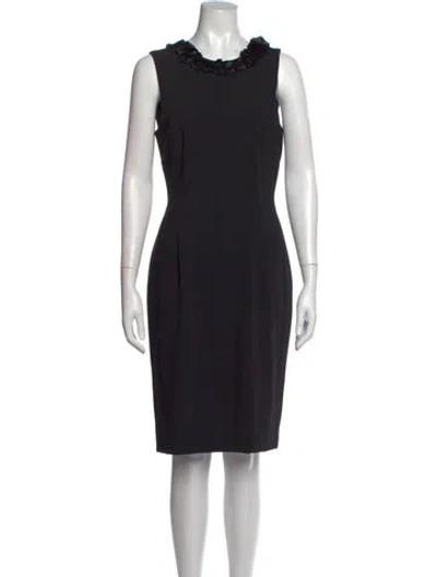 Pre-owned P.a.r.o.s.h Crew Neck Knee-length Dress In Black