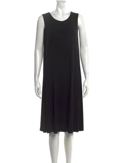 Pre-owned P.a.r.o.s.h Crew Neck Knee-length Dress In Black
