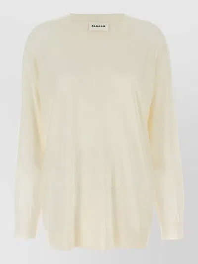 P.a.r.o.s.h Crew Neck Knit Sweater Dropped Shoulders In Neutral