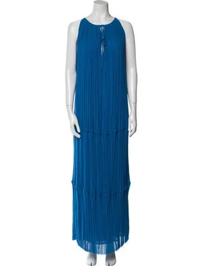 Pre-owned P.a.r.o.s.h Crew Neck Long Dress In Blue