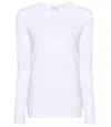 P.a.r.o.s.h Lightweight Cotton Blend Crew-neck Long-sleeved T-shirt In Bianco