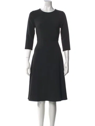 Pre-owned P.a.r.o.s.h Crew Neck Midi Length Dress In Black