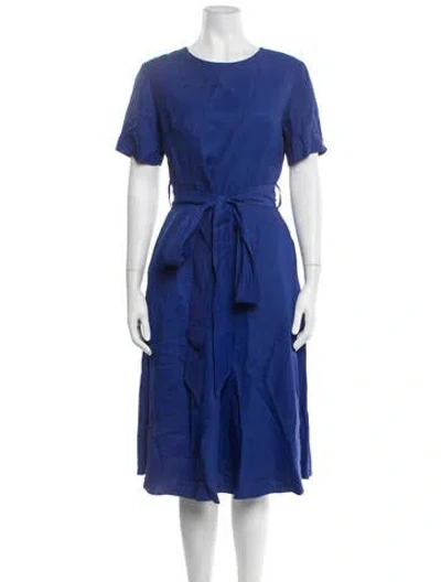 Pre-owned P.a.r.o.s.h Crew Neck Midi Length Dress In Blue